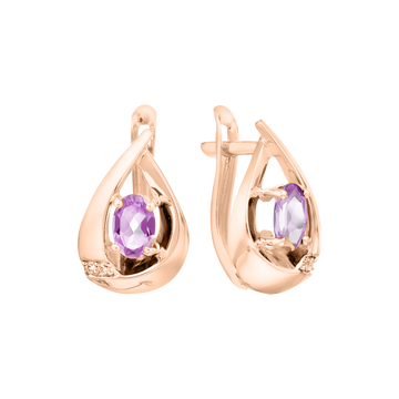 Ohrhänger mit Amethyst und Zirkonia
