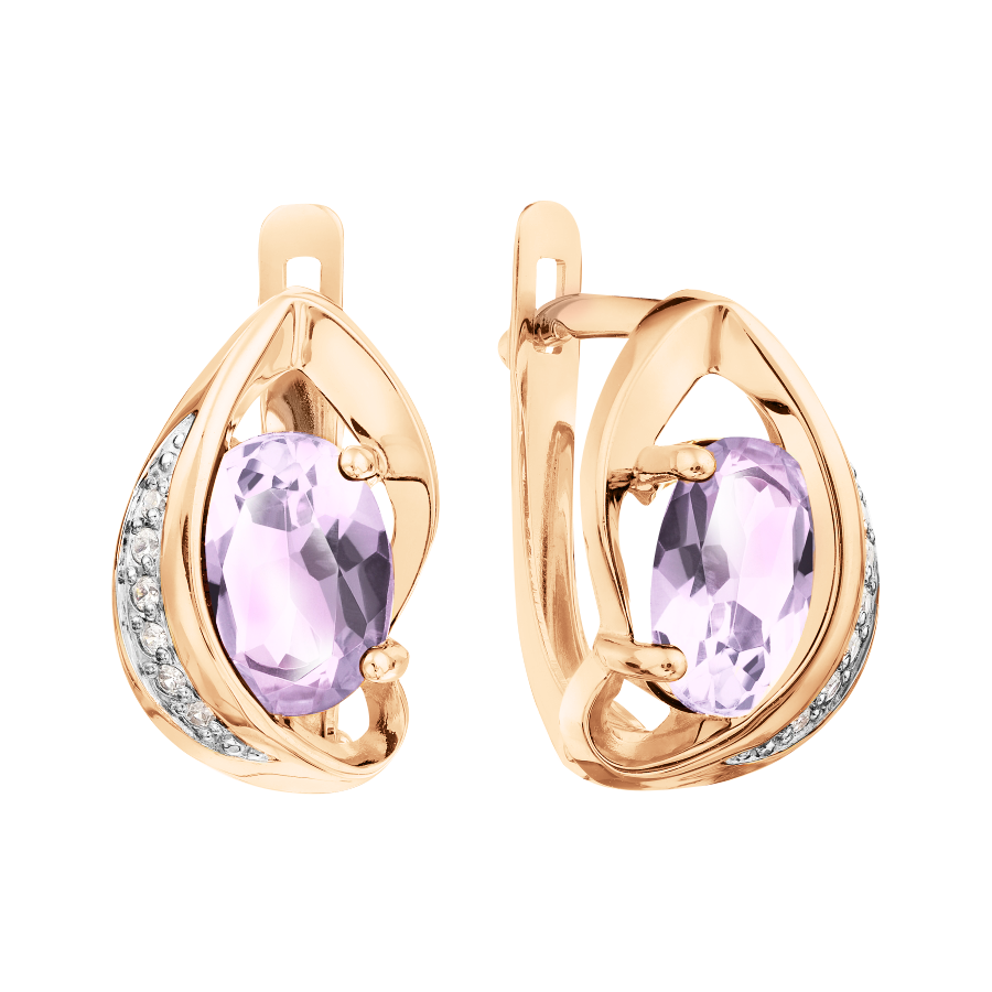 Ohrhänger mit Amethyst und Zirkonia
