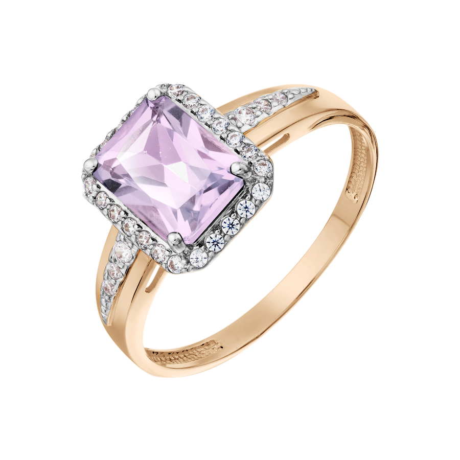 Damenring mit Amethyst und Zirkonia