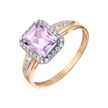 Damenring mit Amethyst und Zirkonia