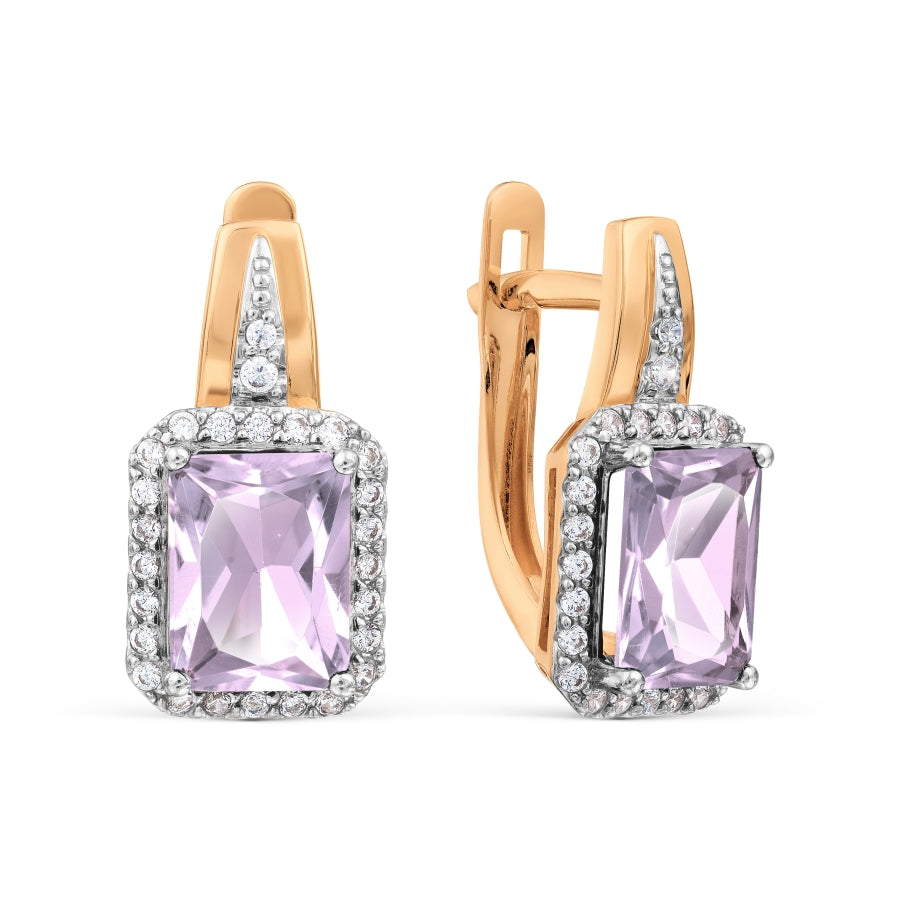 Ohrhänger mit Amethyst und Zirkonia