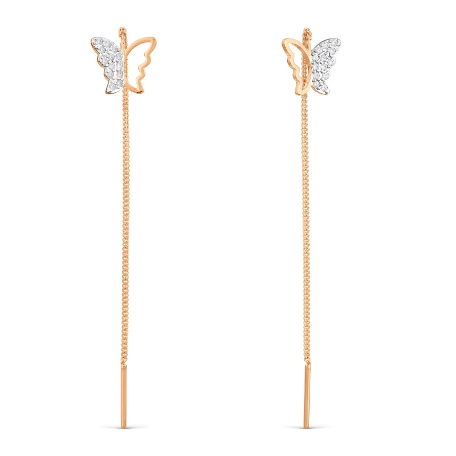 Ohrhänger als Durchzieher mit Zirkonia