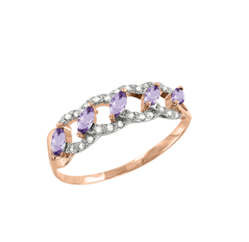 Damenring mit Amethyst und Zirkonia