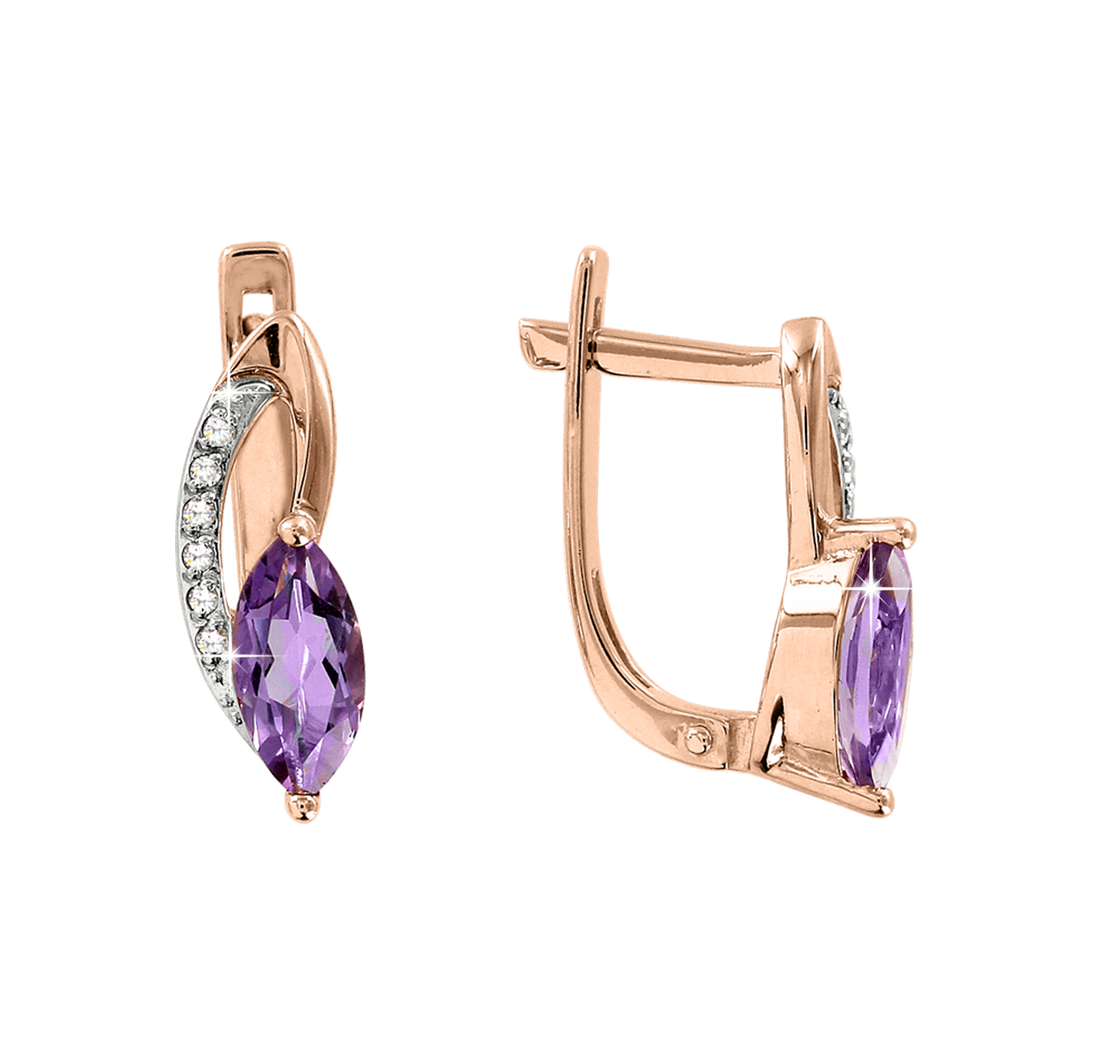 Ohrhänger mit Amethyst und Brillanten