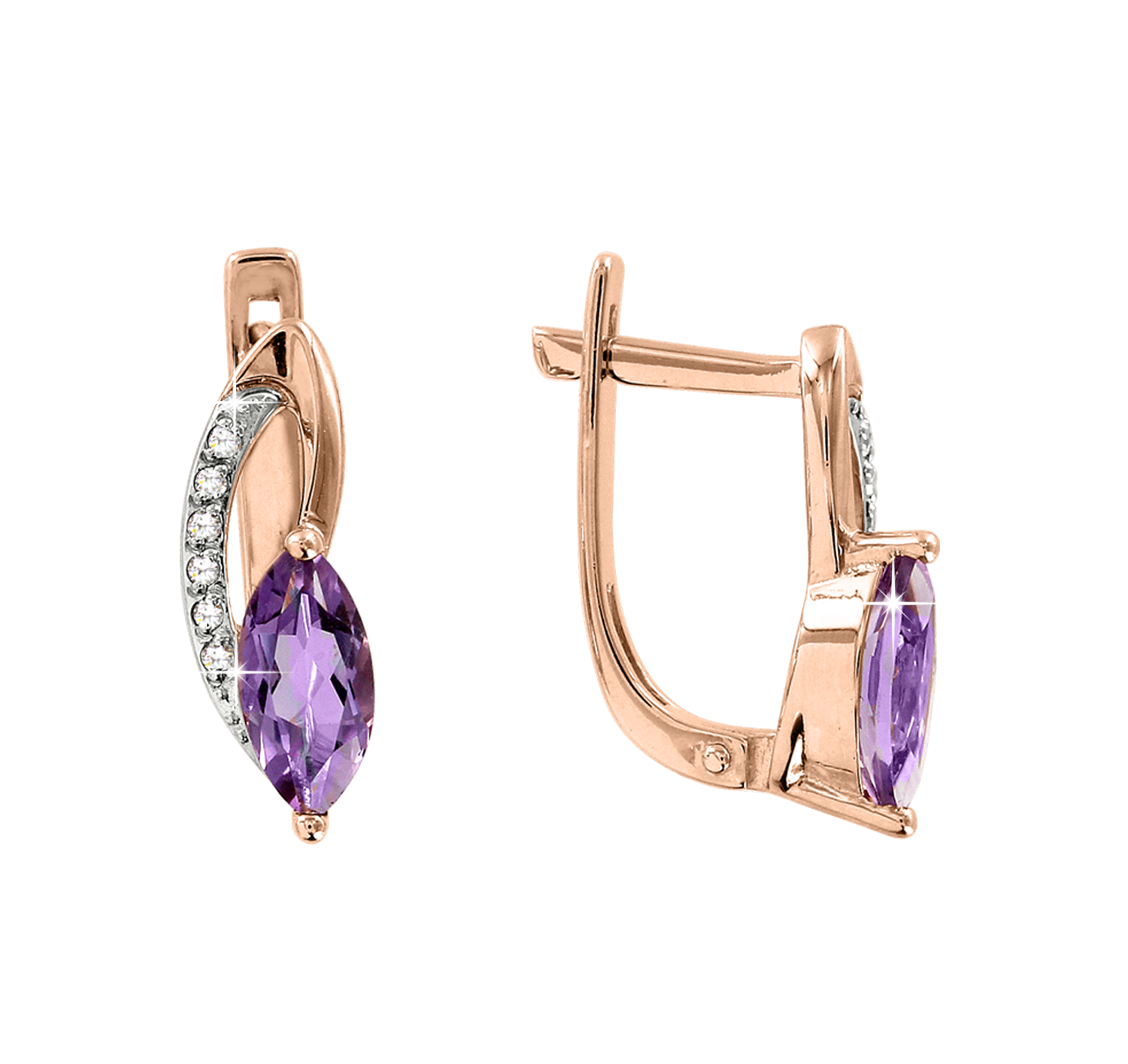 Ohrhänger mit Amethyst und Brillanten