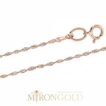 Kette, 585°, Rotgold; Das Flechten Singapur