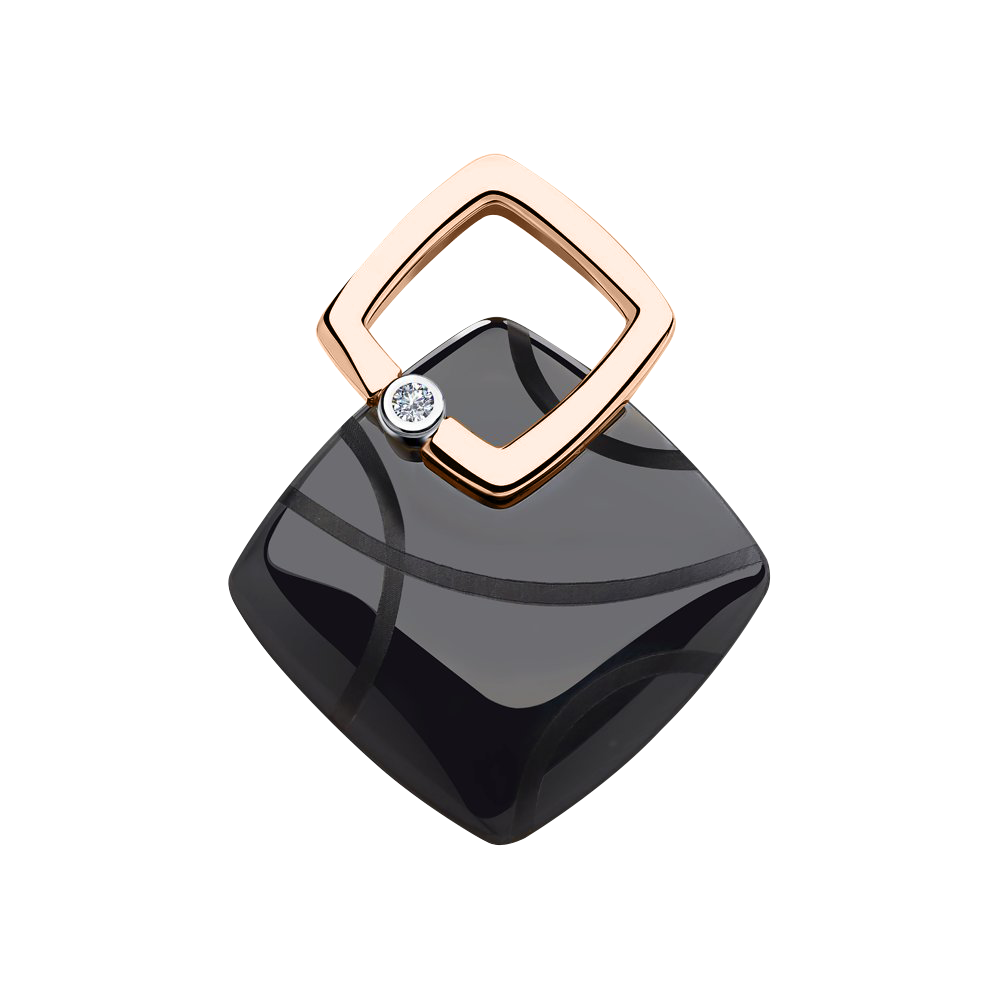Anhänger mit Brillant schwarze Keramik
