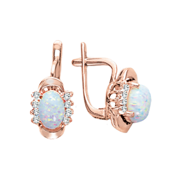 Ohrhänger mit Opal und Zirkonia