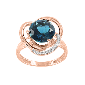 Damenring Topas London Blue und Zirkonia