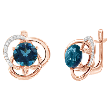 Ohrhänger mit London Blue Topas und Zirkonia