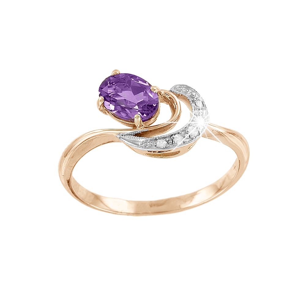 Damenring mit Amethyst und Zirkonia