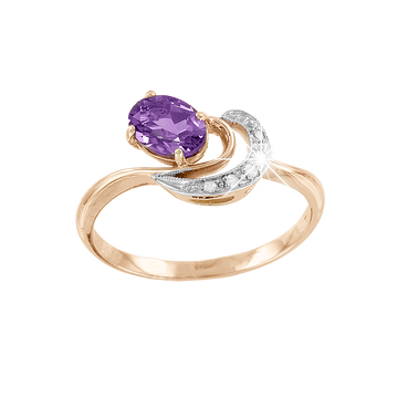 Damenring mit Amethyst und Zirkonia