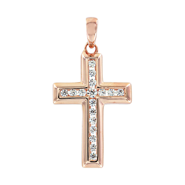 Vergoldeter Anhänger Kreuz mit Zirkonia