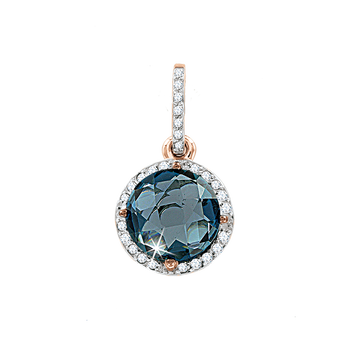 Anhänger mit Brillanten und London Blue Topas