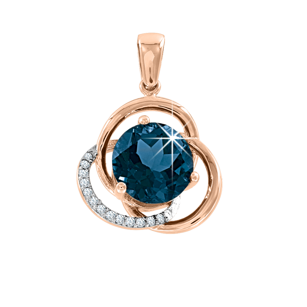 Anhänger mit London Blue Topas und Zirkonia