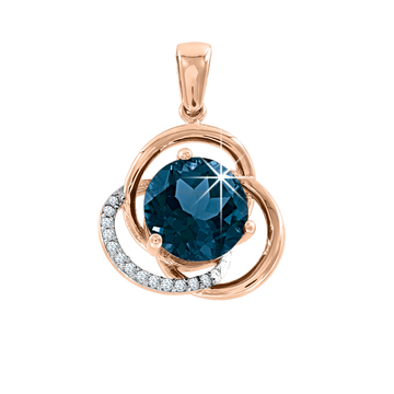 Anhänger mit London Blue Topas und Zirkonia