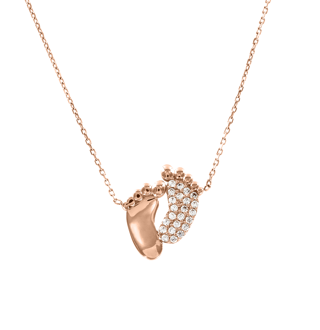 Collier "Babyfüße" mit Zirkonia