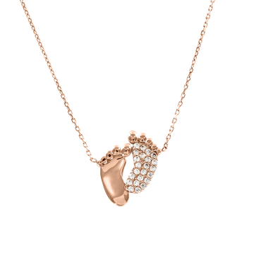 Collier "Babyfüße" mit Zirkonia