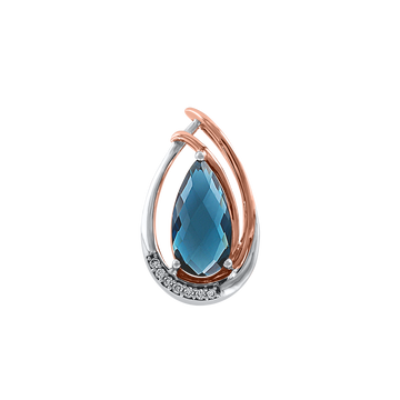 Anhänger mit Brillanten und London Blue Topas
