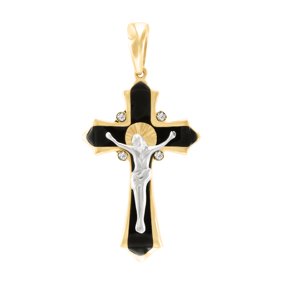 Anhänger – Kreuz mit Emaille und Zirkonia