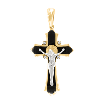 Anhänger – Kreuz mit Emaille und Zirkonia