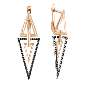 Ohrhänger mit schwarzen Zirkonia