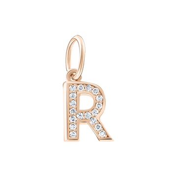 Buchstabenanhänger "R" mit Zirkonia