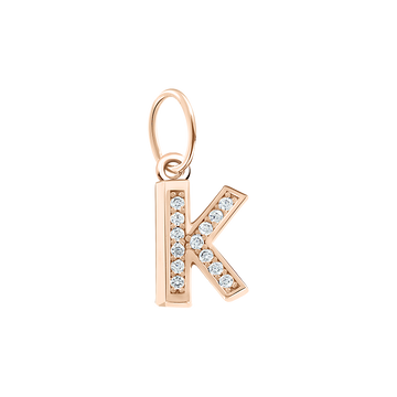 Buchstabenanhänger "K" mit Zirkonia