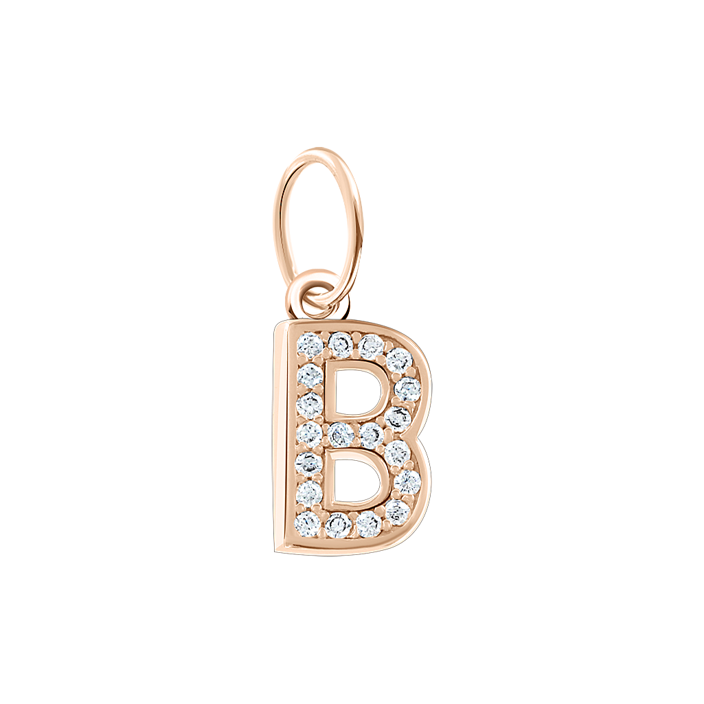 Buchstabenanhänger "B" mit Zirkonia