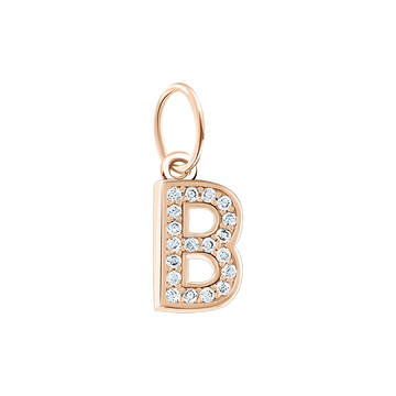 Buchstabenanhänger "B" mit Zirkonia