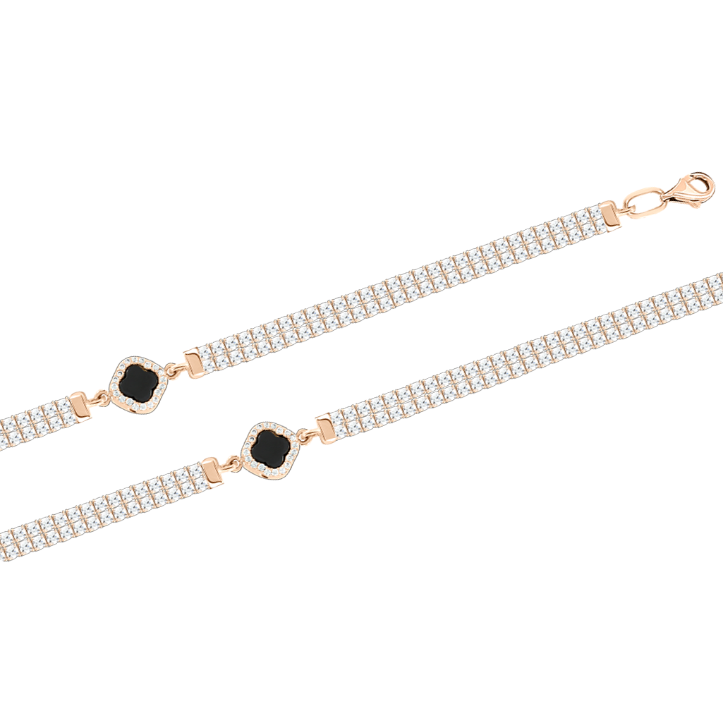 Armband mit Onyx und Zirkonia