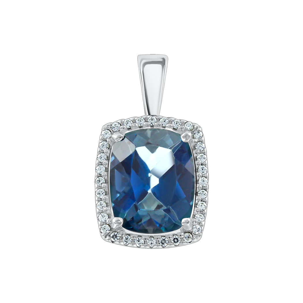 Anhänger mit London Blue Topas und Zirkonia