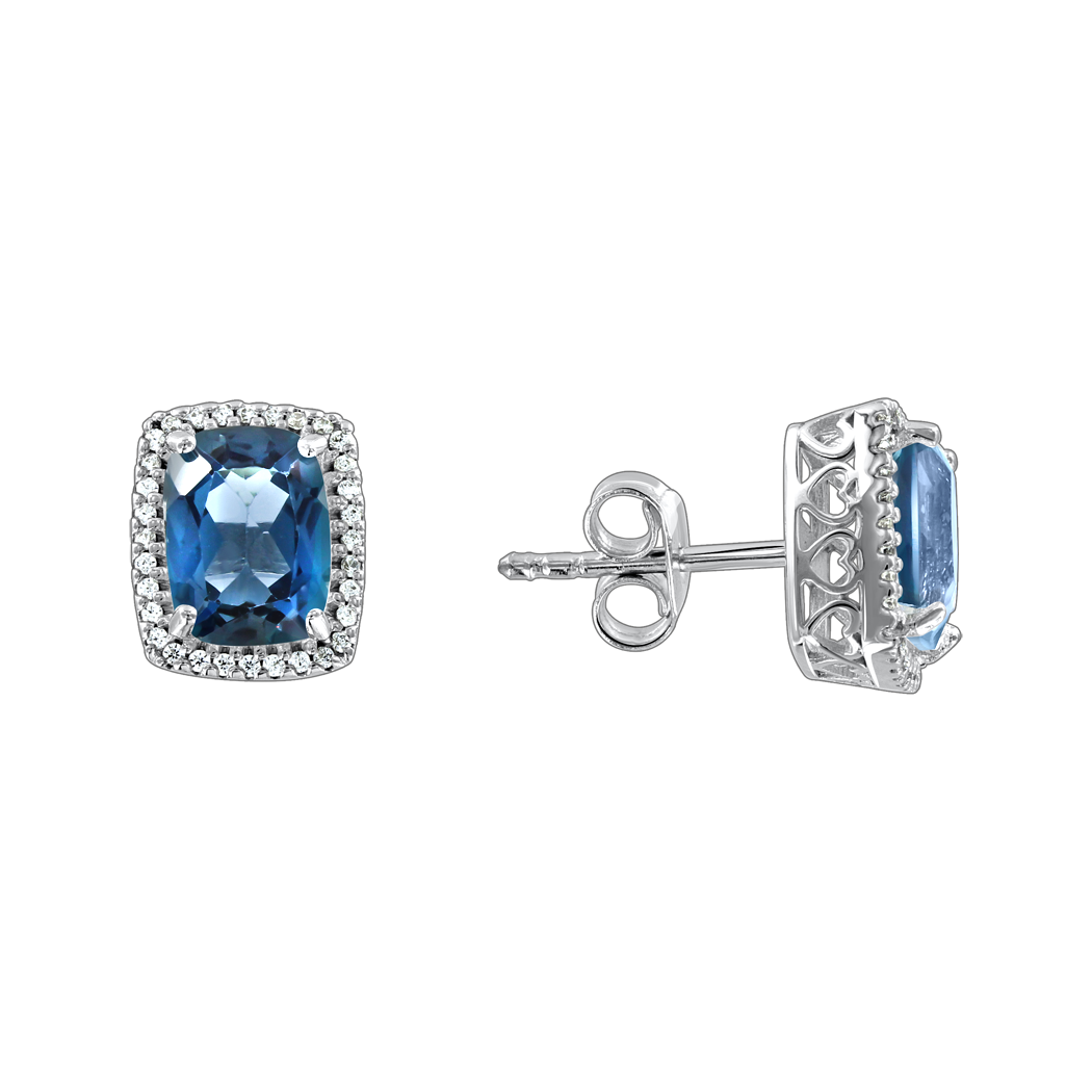 Ohrstecker mit London Blue Topas und Zirkonia