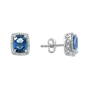 Ohrstecker mit London Blue Topas und Zirkonia