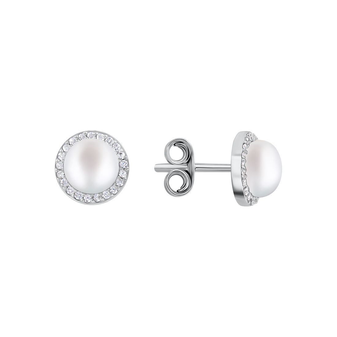 Ohrstecker mit Perlen und Zirkonia