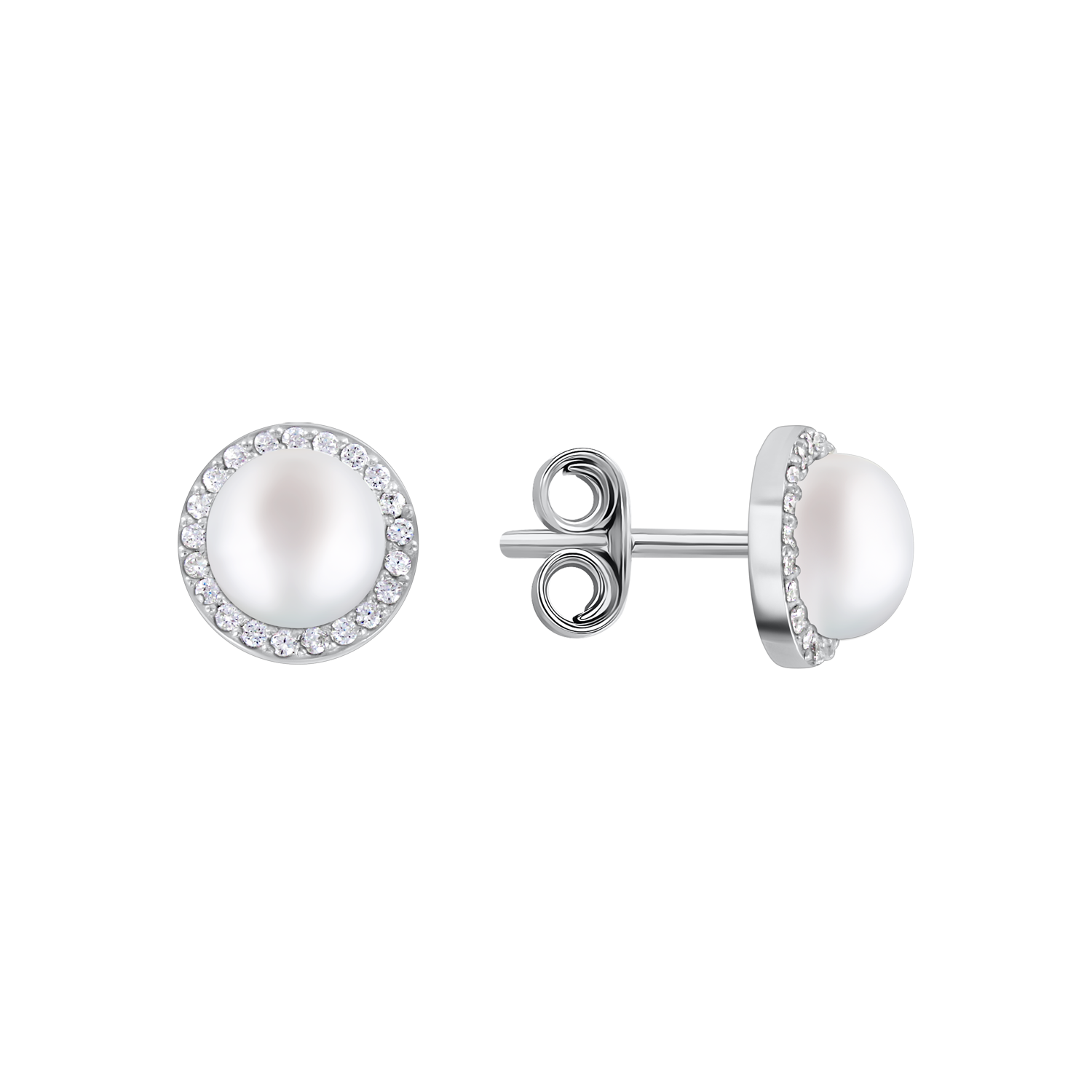 Ohrstecker mit Perlen und Zirkonia