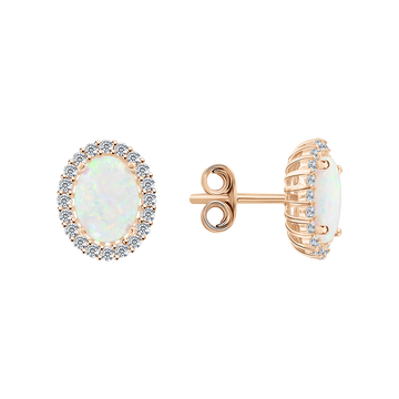 Ohrstecker mit Opal und Zirkonia