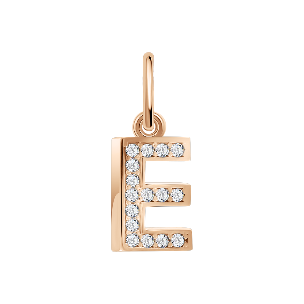 Buchstabenanhänger "E" mit Zirkonia
