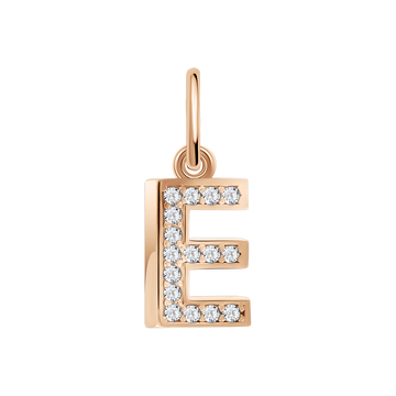 Buchstabenanhänger "E" mit Zirkonia