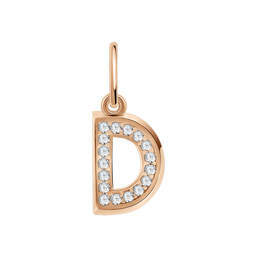 Buchstabenanhänger "D" mit Zirkonia