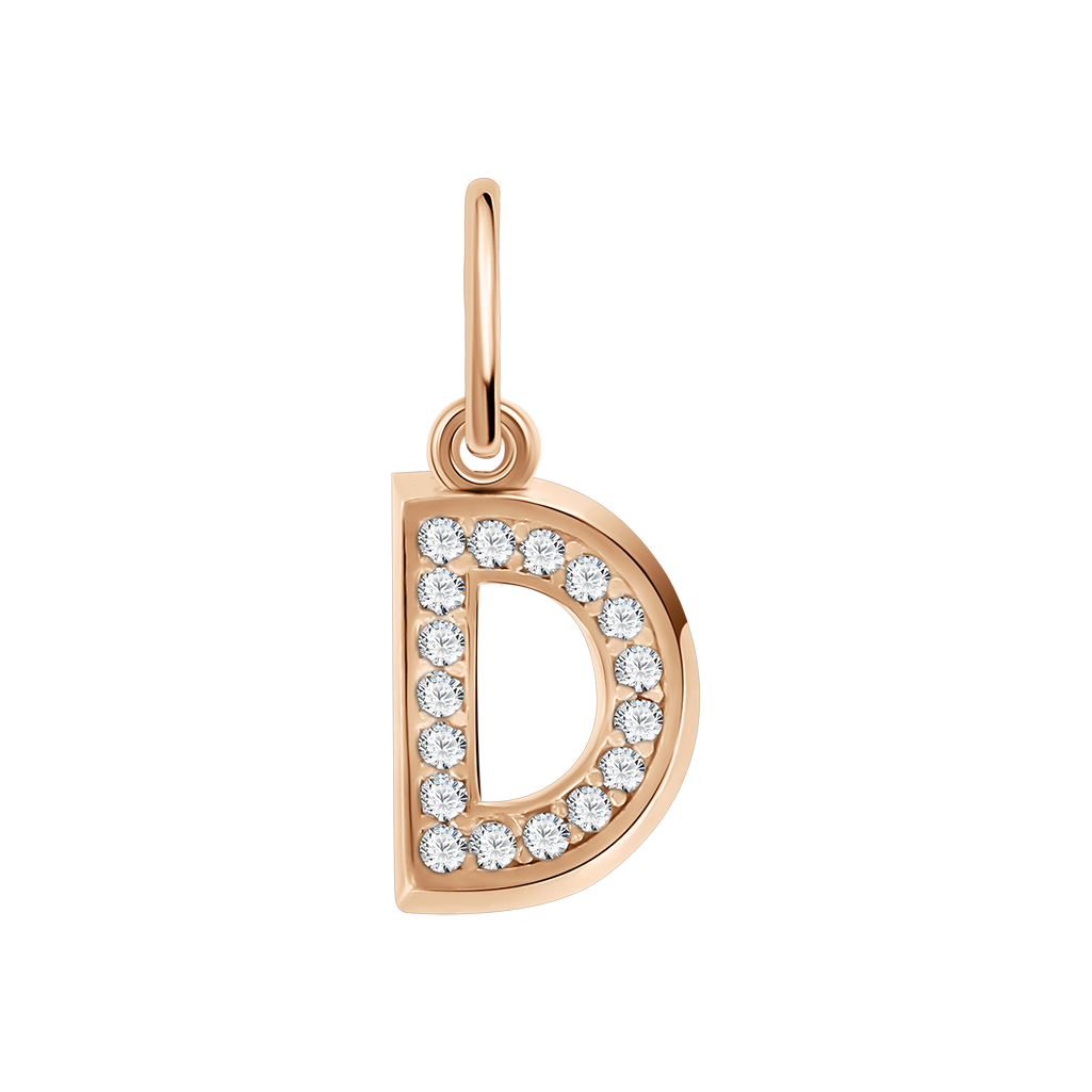 Buchstabenanhänger "D" mit Zirkonia