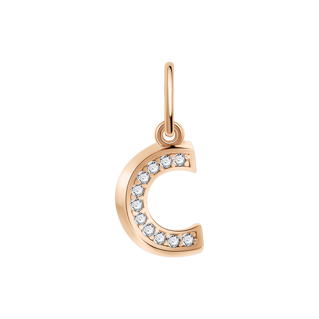 Buchstabenanhänger "C" mit Zirkonia