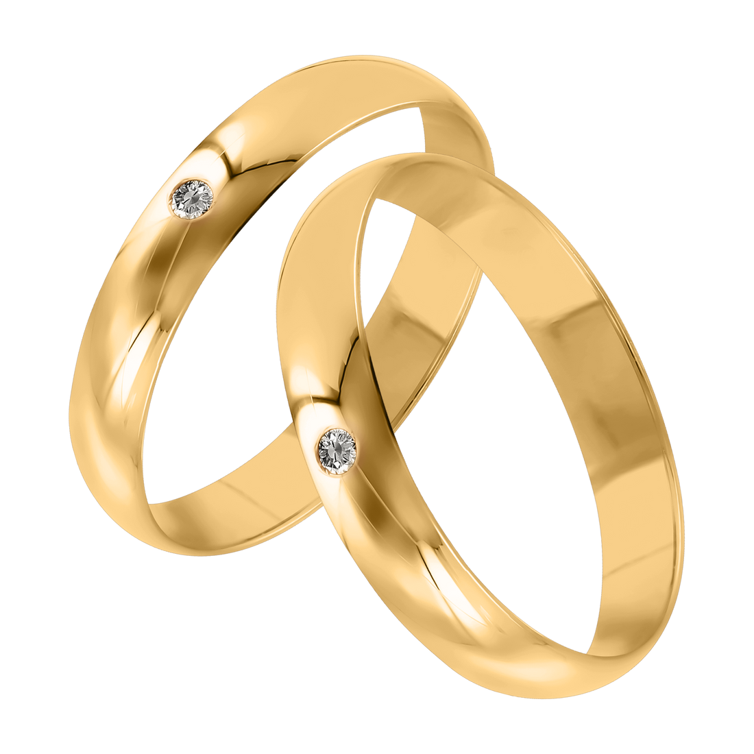 Trauring Gelbgold mit Brillant