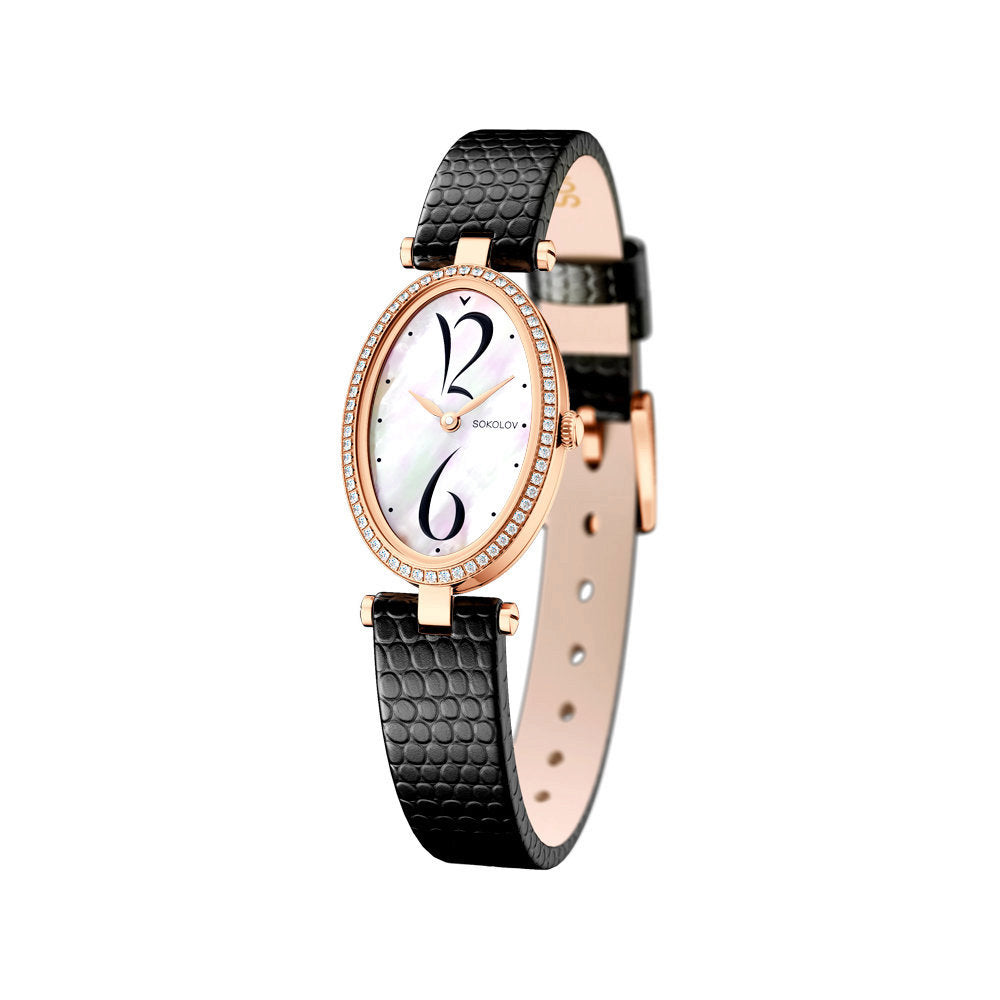 Gold Uhr, Sokolov-Allure, mit Brillanten
