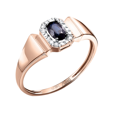 Damenring mit Brillanten und Saphir