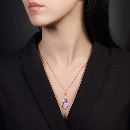 Anhänger mit Zirkonia und Amethyst 2