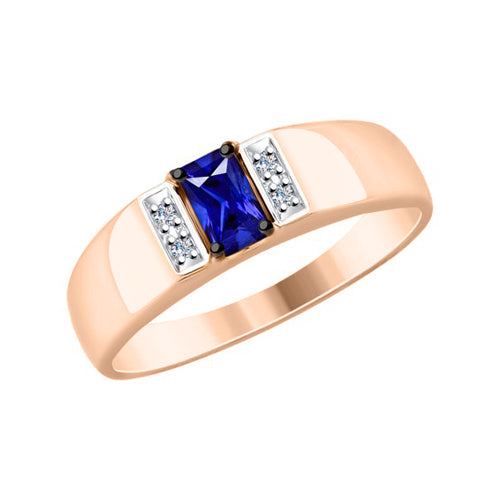 Damenring mit Saphir und Brillanten