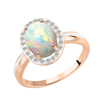 Damenring mit Opal und Brillanten