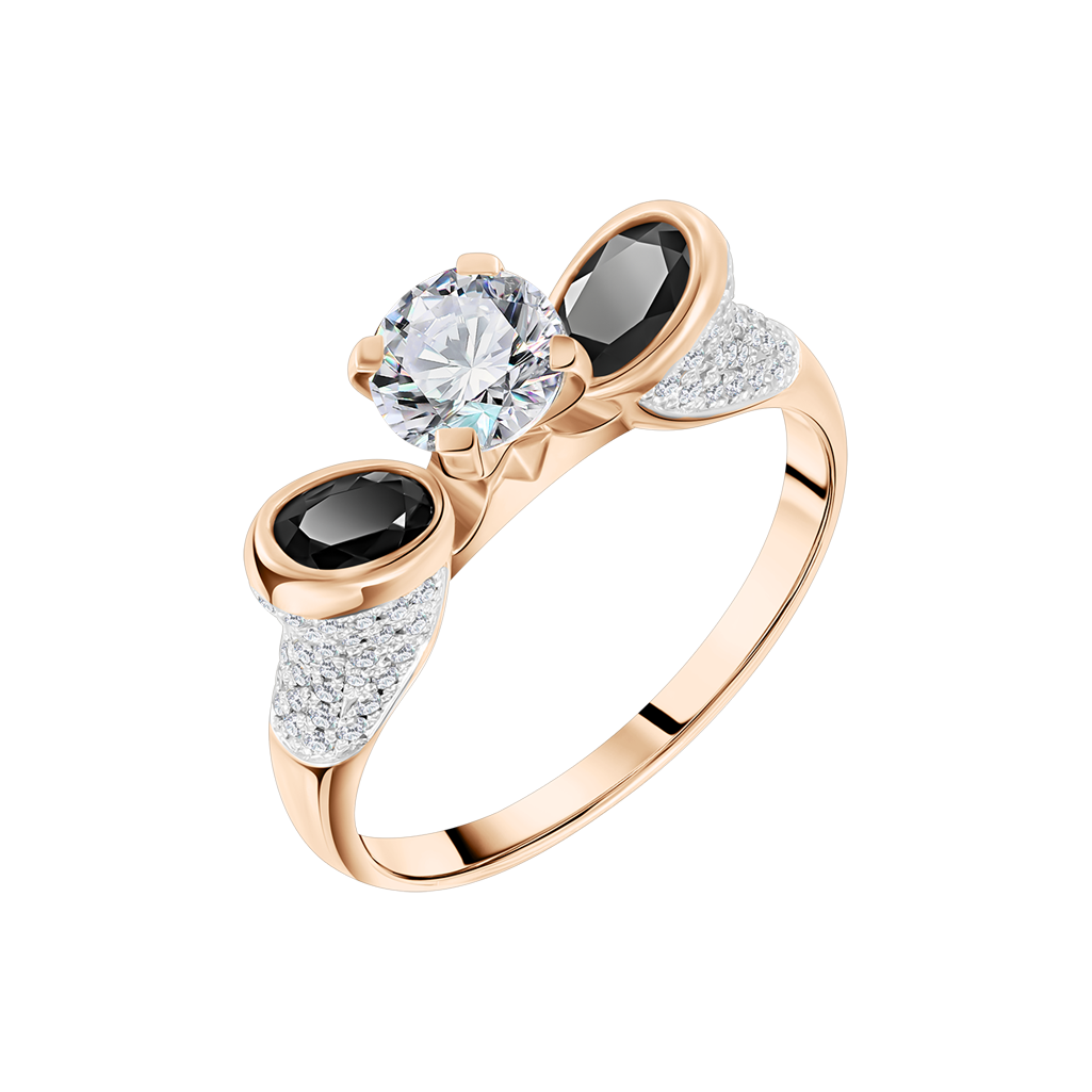 Damenring mit Brillanten und Saphir
