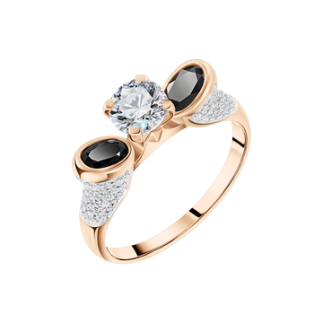 Damenring mit Brillanten und Saphir